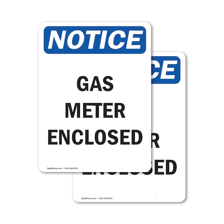 Signmission Gas Meter Enclosed, 5 in W x Rectangle, Vinyl Decal OS-2PACK-NS-D-57-V-13007